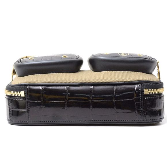 Louis Vuitton Crocodile Utility Crossbody Bag Black Shoulder Bag - Picture 3 of 5